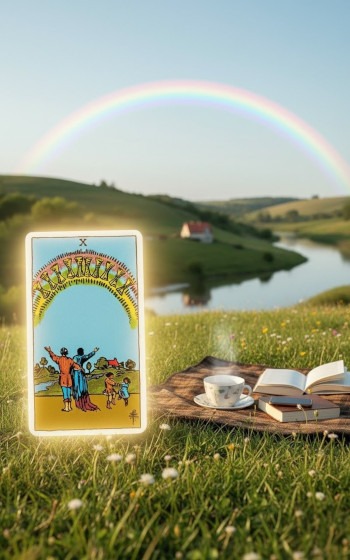 Bekers tien de tarotkaart van oprecht geluk.