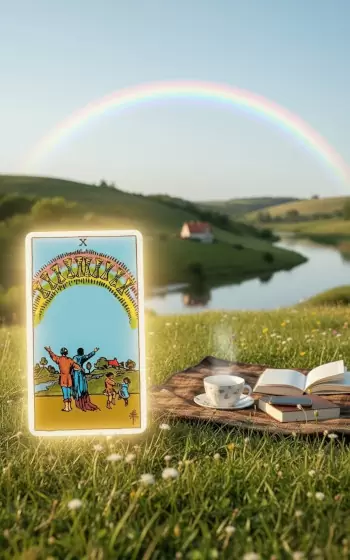 Bekers tien de tarotkaart van oprecht geluk.