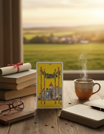 Staven Vier is de tarotkaart van de nieuwe fase, je hebt iets succesvol afgerond: vier je feestje!