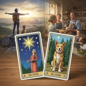 De Sterren en de hond als symbool voor dromen en trouw.