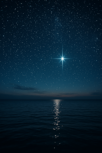 De ster kan een teken van hoopvolle verwachting zijn.