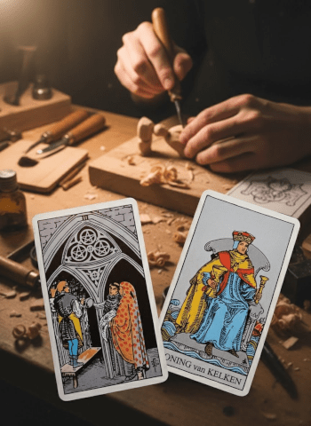 Van talent naar werk met Pentagrammen Drie en Bekers Koning.