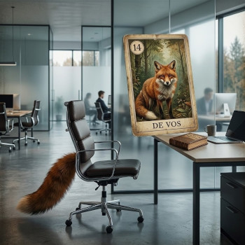 Lenormand kaart De Vos is de charmante slimmerik maar wel een tikketje onbetrouwbaar. 