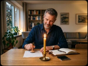 Man met stempel