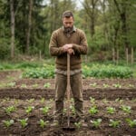 Tuinman in tuin; soms is rust en niets doen de beste weg naar resultaat.