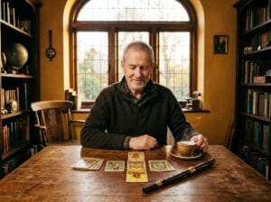 Pentagrammen vijf een tarotkaart met een verhaal over onverwachte armoedigheid en rijkdom