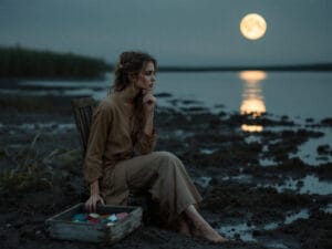 Vertrouwen op je intuitie Vrouw in maanlicht