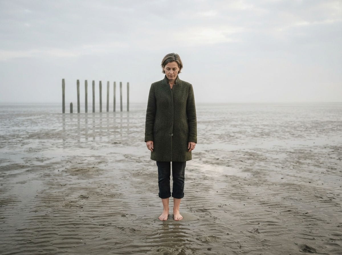 Vrouw aan strand